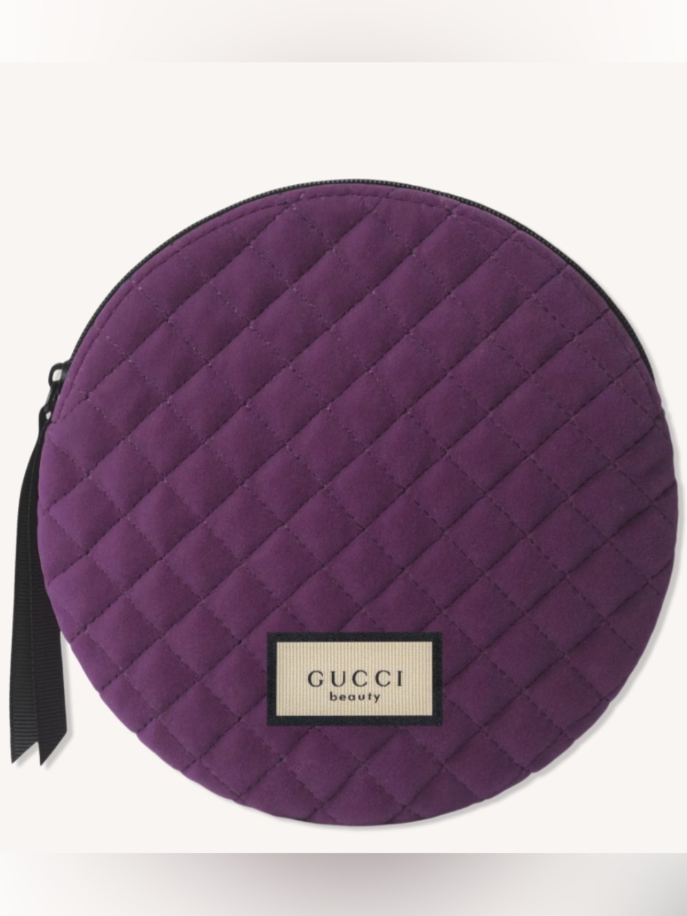 Gucci Beauty Quilted Round Cosmetic Pouch / Mini bag in Deep Purple